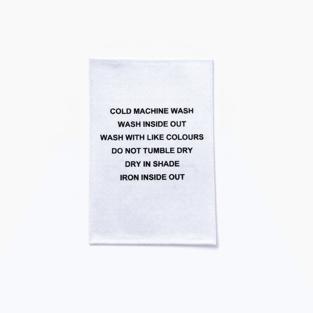 Printed Care Label